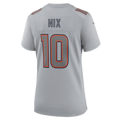 Bo Nix 10 Women's Denver Broncos 2026 Super Bowl LX - Gray Fashion Atmosphere Jersey