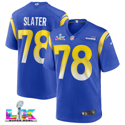 Jackie Slater 78 Los Angeles Rams 2026 Super Bowl LX - Royal Game Player Jersey