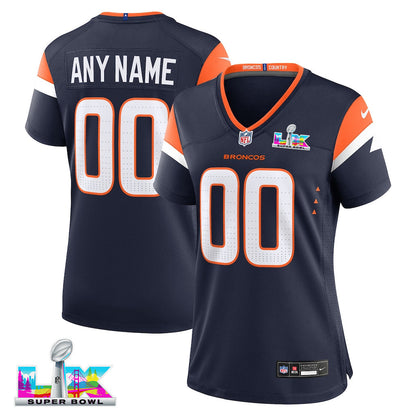 Denver Broncos 2026 Super Bowl LX - Women's Navy Alternate Custom Game Jersey