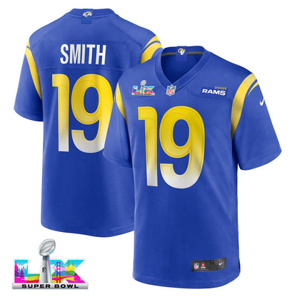 Xavier Smith 19 Los Angeles Rams 2026 Super Bowl LX - Royal Game Player Jersey