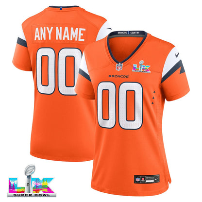 Denver Broncos 2026 Super Bowl LX - Women's Orange Custom Game Jersey