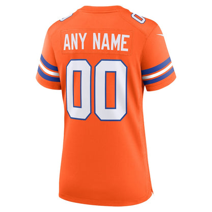 Denver Broncos 2026 Super Bowl LX - Women's Orange 1977 Throwback Custom Game Jersey