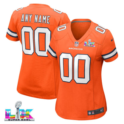 Denver Broncos 2026 Super Bowl LX - Women's Orange Alternate Custom Game Jersey
