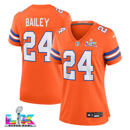 Champ Bailey 24 Women's Denver Broncos 2026 Super Bowl LX - Orange Orange 1977 Throwback Jersey