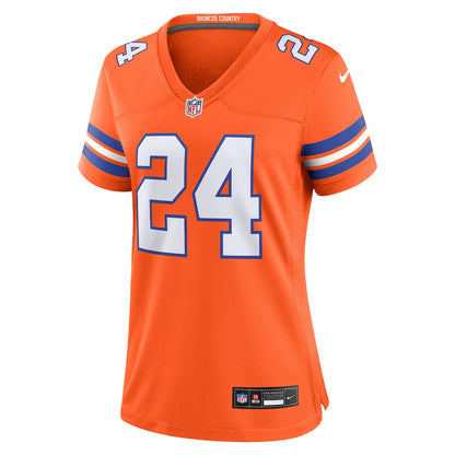 Champ Bailey 24 Women's Denver Broncos 2026 Super Bowl LX - Orange Orange 1977 Throwback Jersey