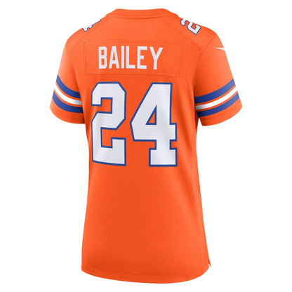 Champ Bailey 24 Women's Denver Broncos 2026 Super Bowl LX - Orange Orange 1977 Throwback Jersey