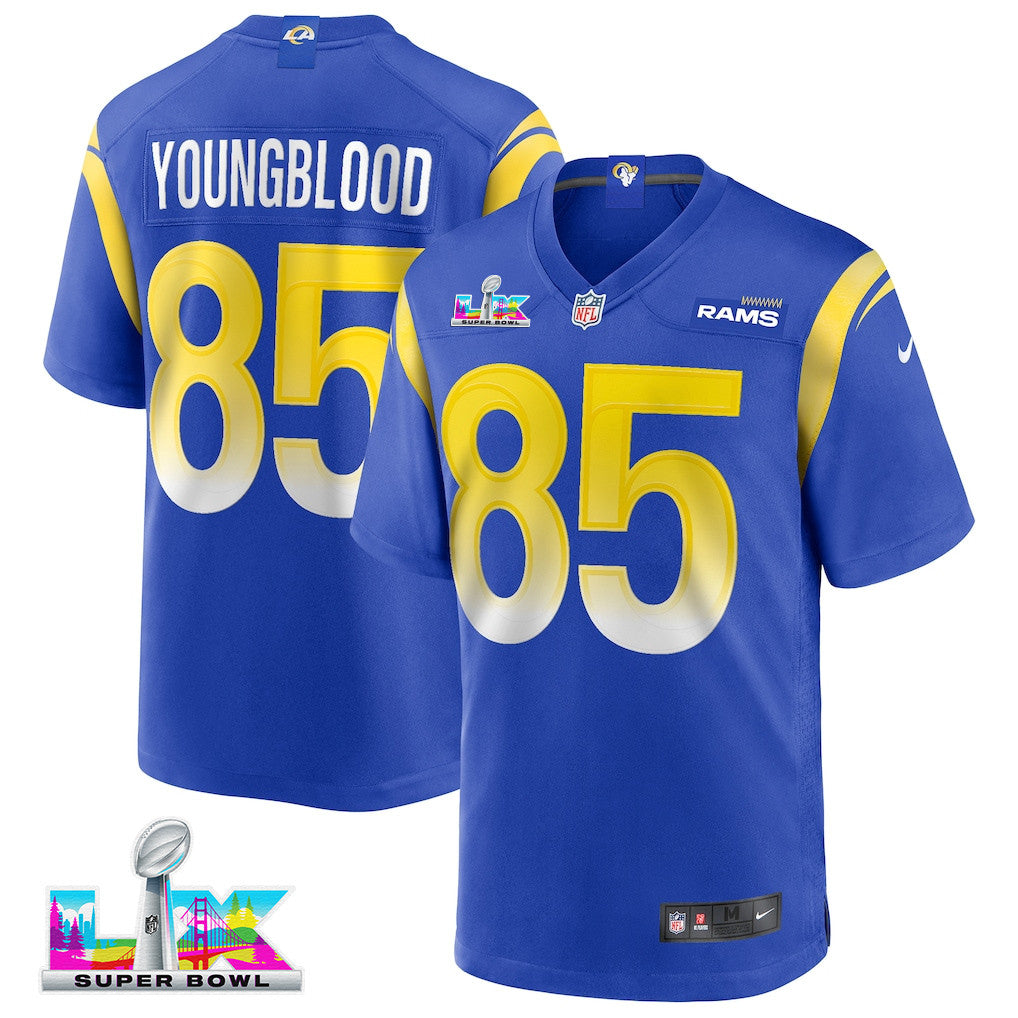 Jack Youngblood 85 Los Angeles Rams 2026 Super Bowl LX - Royal Game Player Jersey