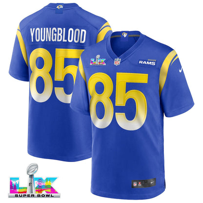 Jack Youngblood 85 Los Angeles Rams 2026 Super Bowl LX - Royal Game Player Jersey