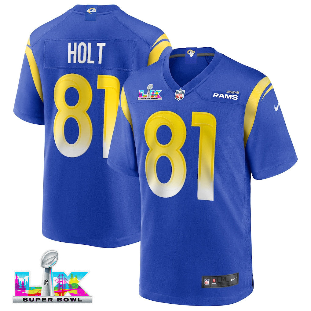 Torry Holt 81 Los Angeles Rams 2026 Super Bowl LX - Royal Game Player Jersey