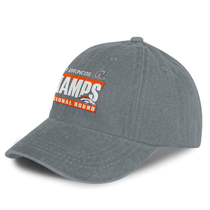 Denver Broncos Divisional Champs 25/26 Washed Cotton Cap – Printed Graphic - Light Grey