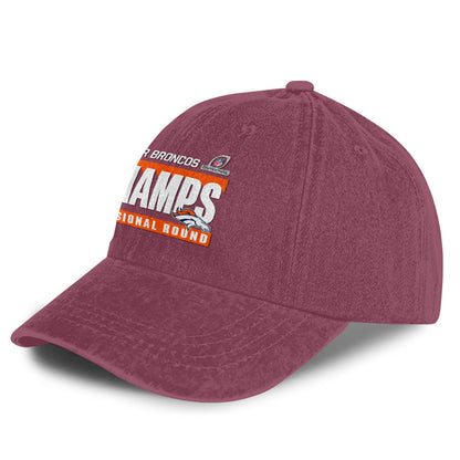 Denver Broncos Divisional Champs 25/26 Washed Cotton Cap – Printed Graphic - Burgundy