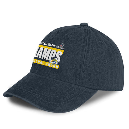 Los Angeles Rams Divisional Champs 25/26 Washed Cotton Cap – Printed Graphic - Navy
