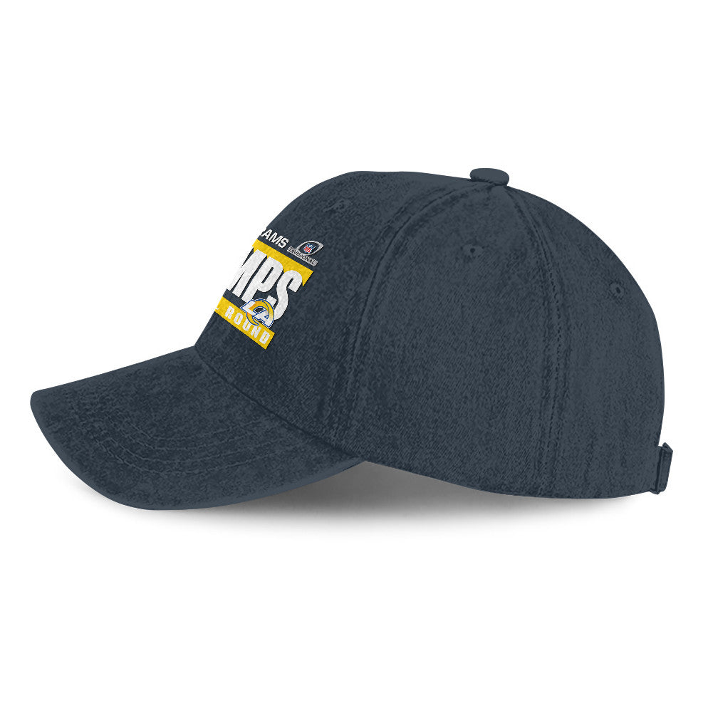 Los Angeles Rams Divisional Champs 25/26 Washed Cotton Cap – Printed Graphic - Navy