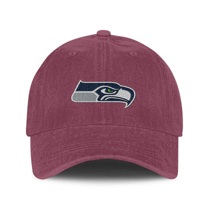 Seattle Seahawks 25/26 Washed Cotton Cap – Logo Iconic Printed Graphic - Burgundy