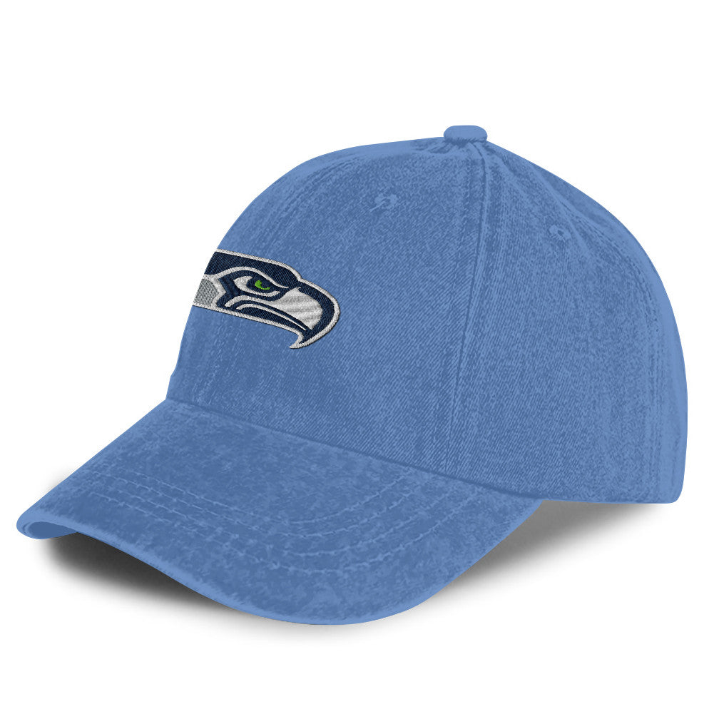 Seattle Seahawks 25/26 Washed Cotton Cap – Logo Iconic Printed Graphic - Blue