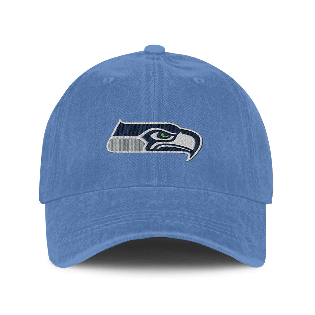 Seattle Seahawks 25/26 Washed Cotton Cap – Logo Iconic Printed Graphic - Blue