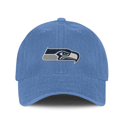 Seattle Seahawks 25/26 Washed Cotton Cap – Logo Iconic Printed Graphic - Blue