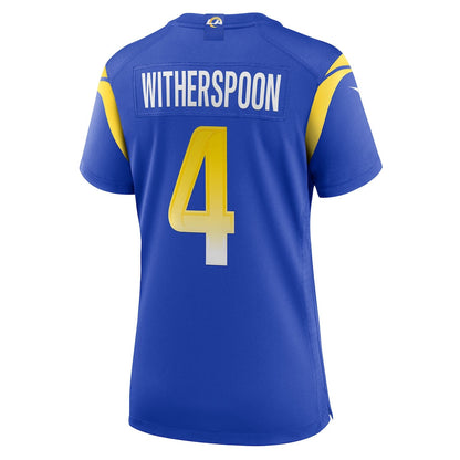 Ahkello Witherspoon 4 Women's Los Angeles Rams 2026 Super Bowl LX - Royal Team Game Jersey