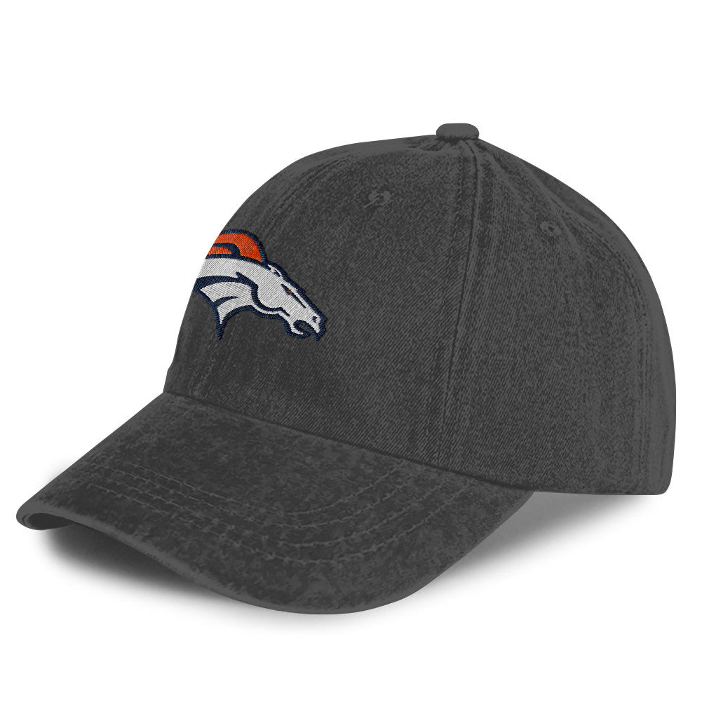 Denver Broncos 25/26 Washed Cotton Cap – Logo Iconic Printed Graphic - Dark Grey