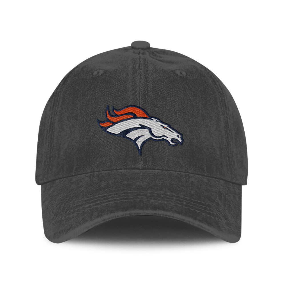 Denver Broncos 25/26 Washed Cotton Cap – Logo Iconic Printed Graphic - Dark Grey