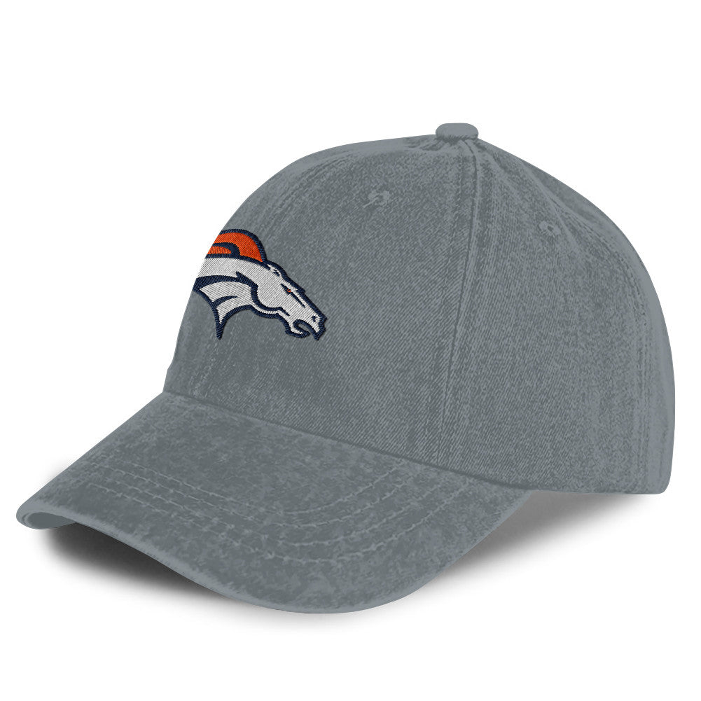 Denver Broncos 25/26 Washed Cotton Cap – Logo Iconic Printed Graphic - Light Grey