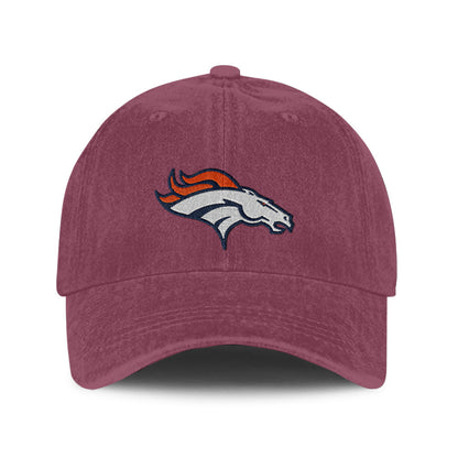 Denver Broncos 25/26 Washed Cotton Cap – Logo Iconic Printed Graphic - Burgundy