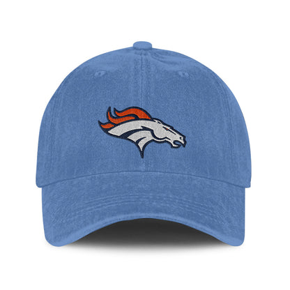 Denver Broncos 25/26 Washed Cotton Cap – Logo Iconic Printed Graphic - Blue