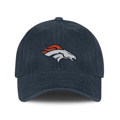 Denver Broncos 25/26 Washed Cotton Cap – Logo Iconic Printed Graphic - Navy