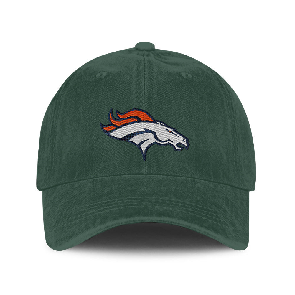Denver Broncos 25/26 Washed Cotton Cap – Logo Iconic Printed Graphic - Green