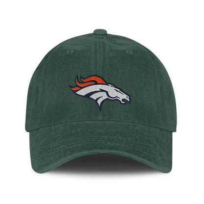 Denver Broncos 25/26 Washed Cotton Cap – Logo Iconic Printed Graphic - Green