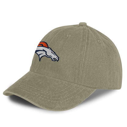 Denver Broncos 25/26 Washed Cotton Cap – Logo Iconic Printed Graphic - Olive Khaki