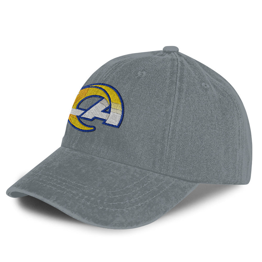 Los Angeles Rams 25/26 Washed Cotton Cap – Logo Iconic Printed Graphic - Light Grey