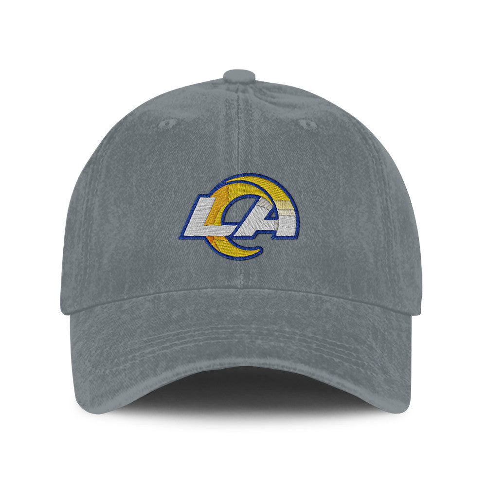 Los Angeles Rams 25/26 Washed Cotton Cap – Logo Iconic Printed Graphic - Light Grey