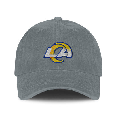 Los Angeles Rams 25/26 Washed Cotton Cap – Logo Iconic Printed Graphic - Light Grey