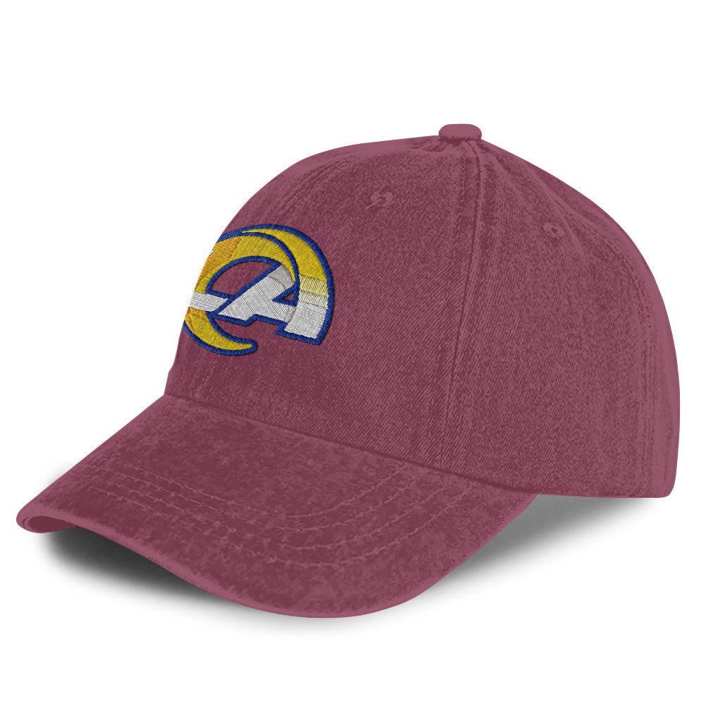 Los Angeles Rams 25/26 Washed Cotton Cap – Logo Iconic Printed Graphic - Burgundy