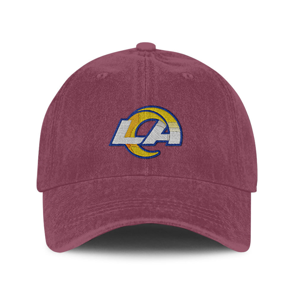Los Angeles Rams 25/26 Washed Cotton Cap – Logo Iconic Printed Graphic - Burgundy