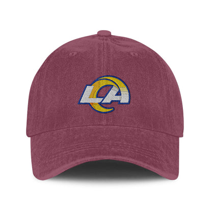Los Angeles Rams 25/26 Washed Cotton Cap – Logo Iconic Printed Graphic - Burgundy