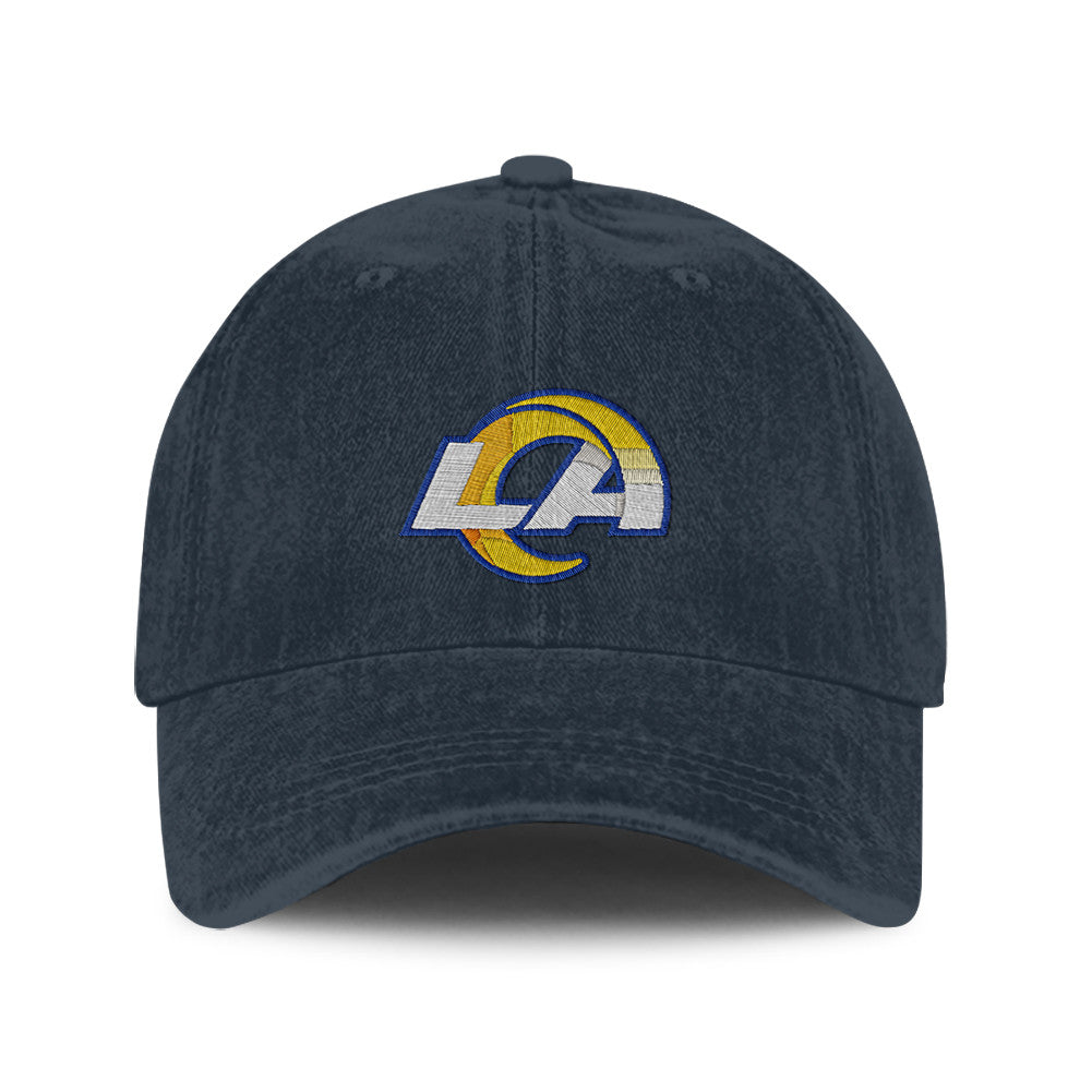 Los Angeles Rams 25/26 Washed Cotton Cap – Logo Iconic Printed Graphic - Navy