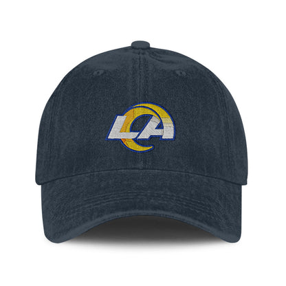 Los Angeles Rams 25/26 Washed Cotton Cap – Logo Iconic Printed Graphic - Navy
