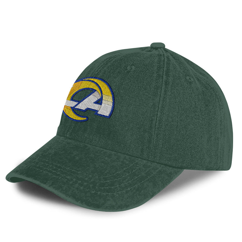 Los Angeles Rams 25/26 Washed Cotton Cap – Logo Iconic Printed Graphic - Green