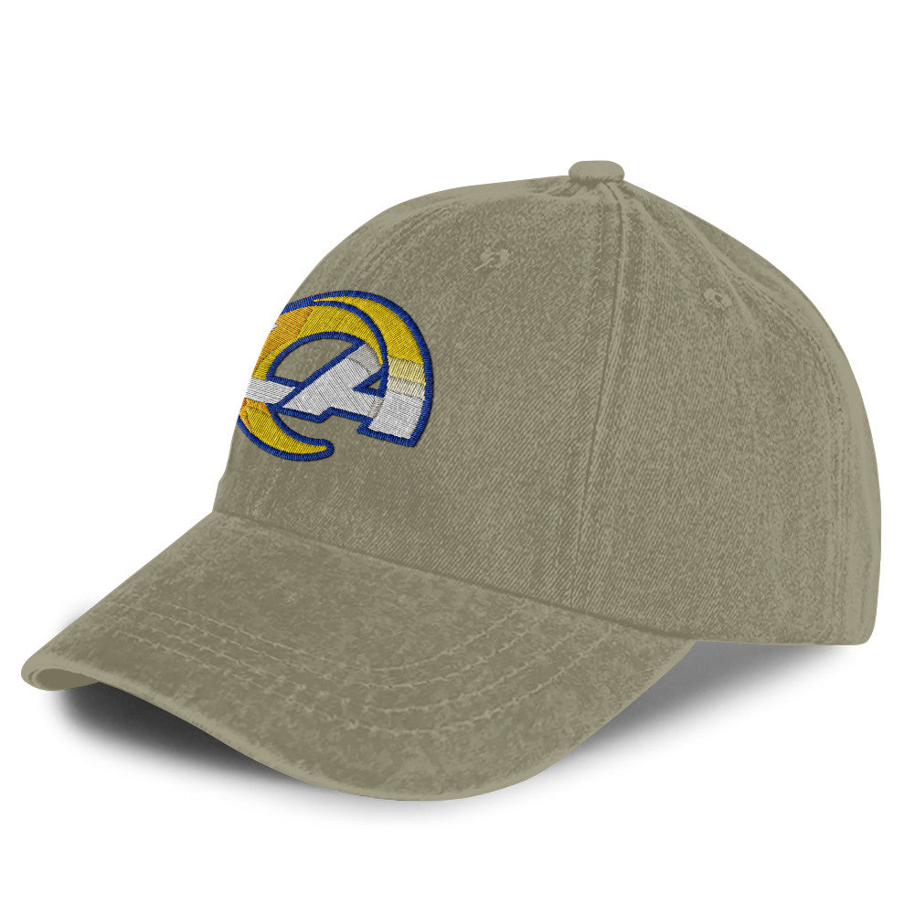 Los Angeles Rams 25/26 Washed Cotton Cap – Logo Iconic Printed Graphic - Olive Khaki