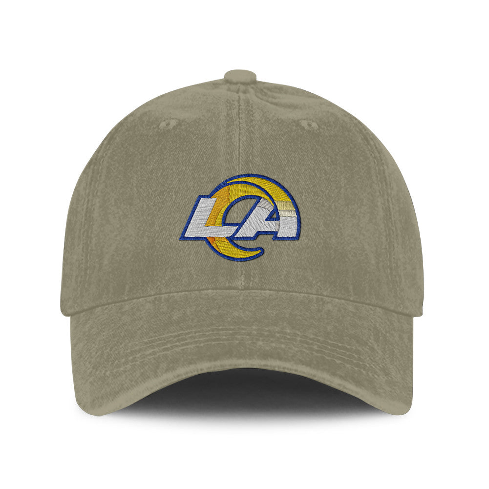 Los Angeles Rams 25/26 Washed Cotton Cap – Logo Iconic Printed Graphic - Olive Khaki