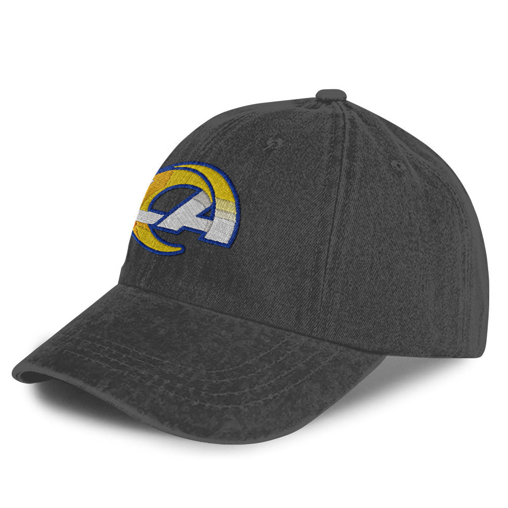 Los Angeles Rams 25/26 Washed Cotton Cap – Logo Iconic Printed Graphic - Dark Grey