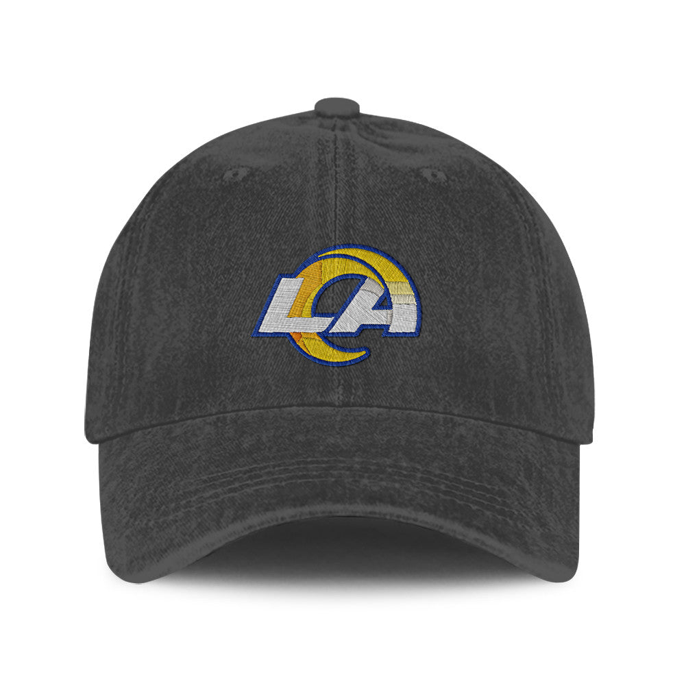 Los Angeles Rams 25/26 Washed Cotton Cap – Logo Iconic Printed Graphic - Dark Grey