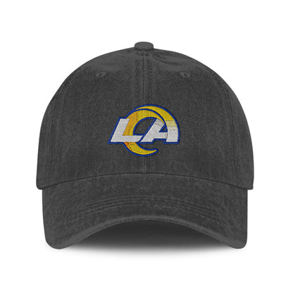Los Angeles Rams 25/26 Washed Cotton Cap – Logo Iconic Printed Graphic - Dark Grey