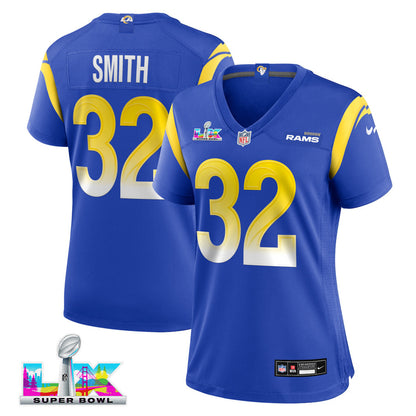 Christopher Smith 32 Women's Los Angeles Rams 2026 Super Bowl LX - Royal Team Game Jersey