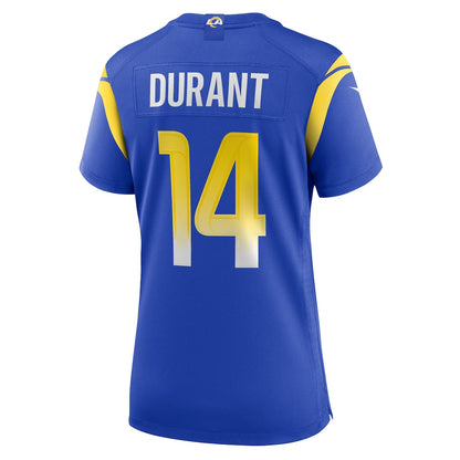 Cobie Durant 14 Women's Los Angeles Rams 2026 Super Bowl LX - Royal Team Game Jersey