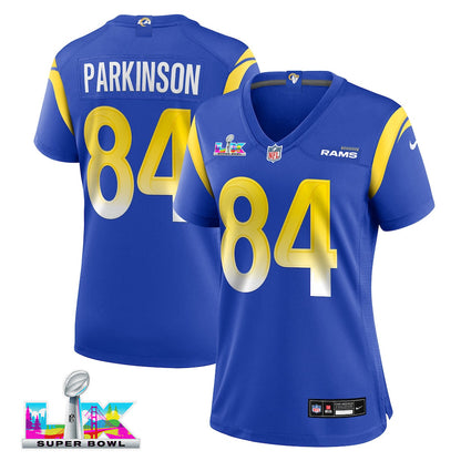 Colby Parkinson 84 Women's Los Angeles Rams 2026 Super Bowl LX - Royal Team Game Jersey