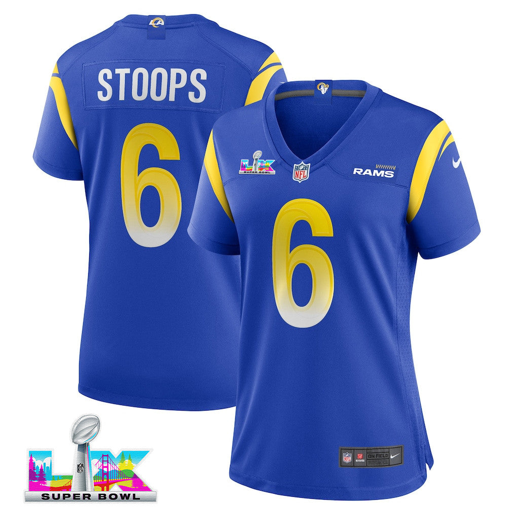 Drake Stoops 6 Women's Los Angeles Rams 2026 Super Bowl LX - Royal Team Game Jersey