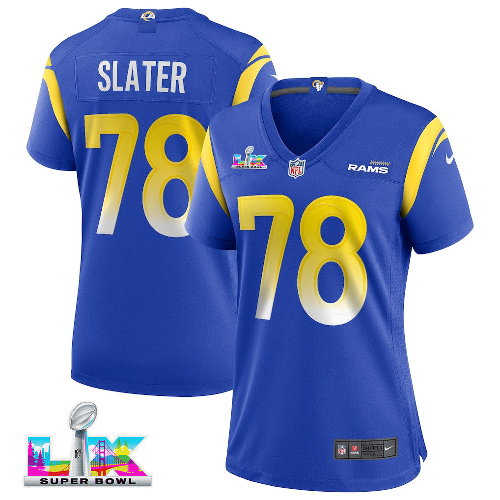 Jackie Slater 78 Women's Los Angeles Rams 2026 Super Bowl LX - Royal Team Game Jersey